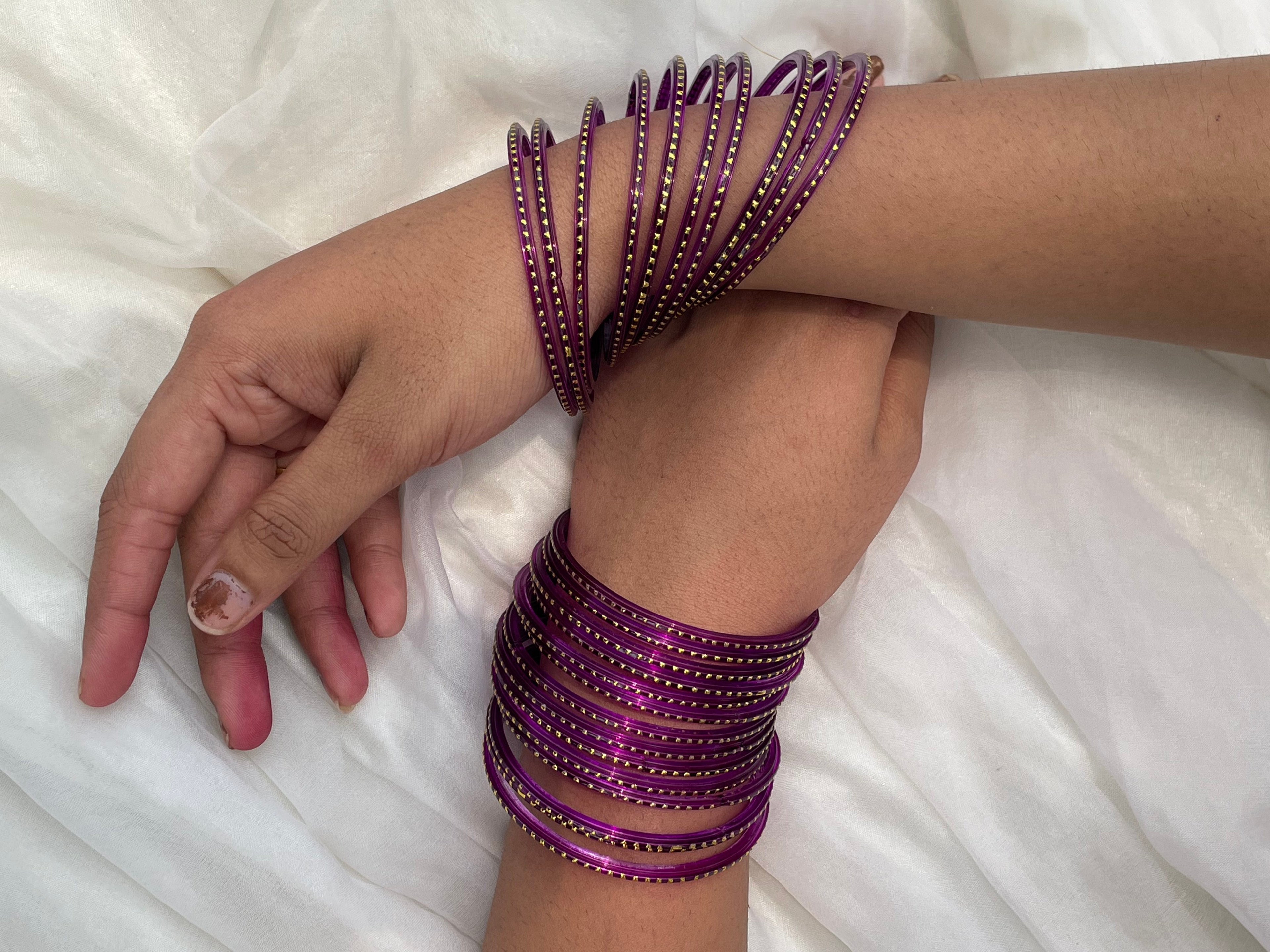 Crystal Purple Bangles